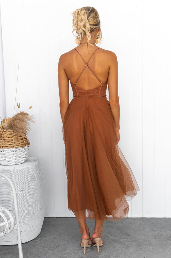 Agatha - Sleeveless Flowy Silhouette Maxi Dress