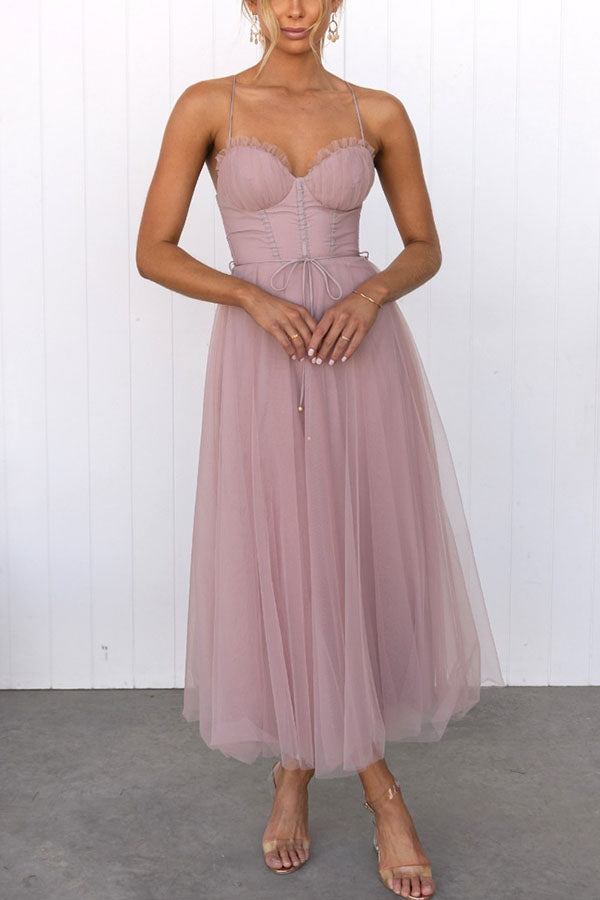 Agatha - Sleeveless Flowy Silhouette Maxi Dress