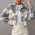 Addison Button-Up Cropped Plaid Jacket