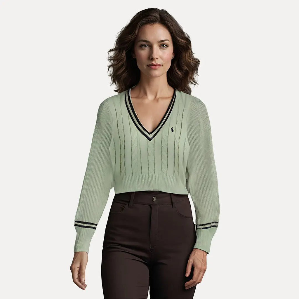 Alessandra Striped Trim Sweater
