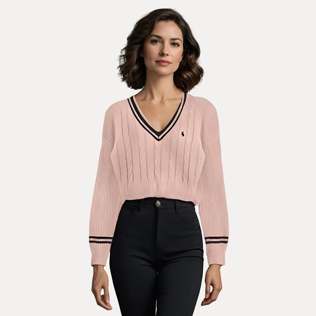 Alessandra Striped Trim Sweater