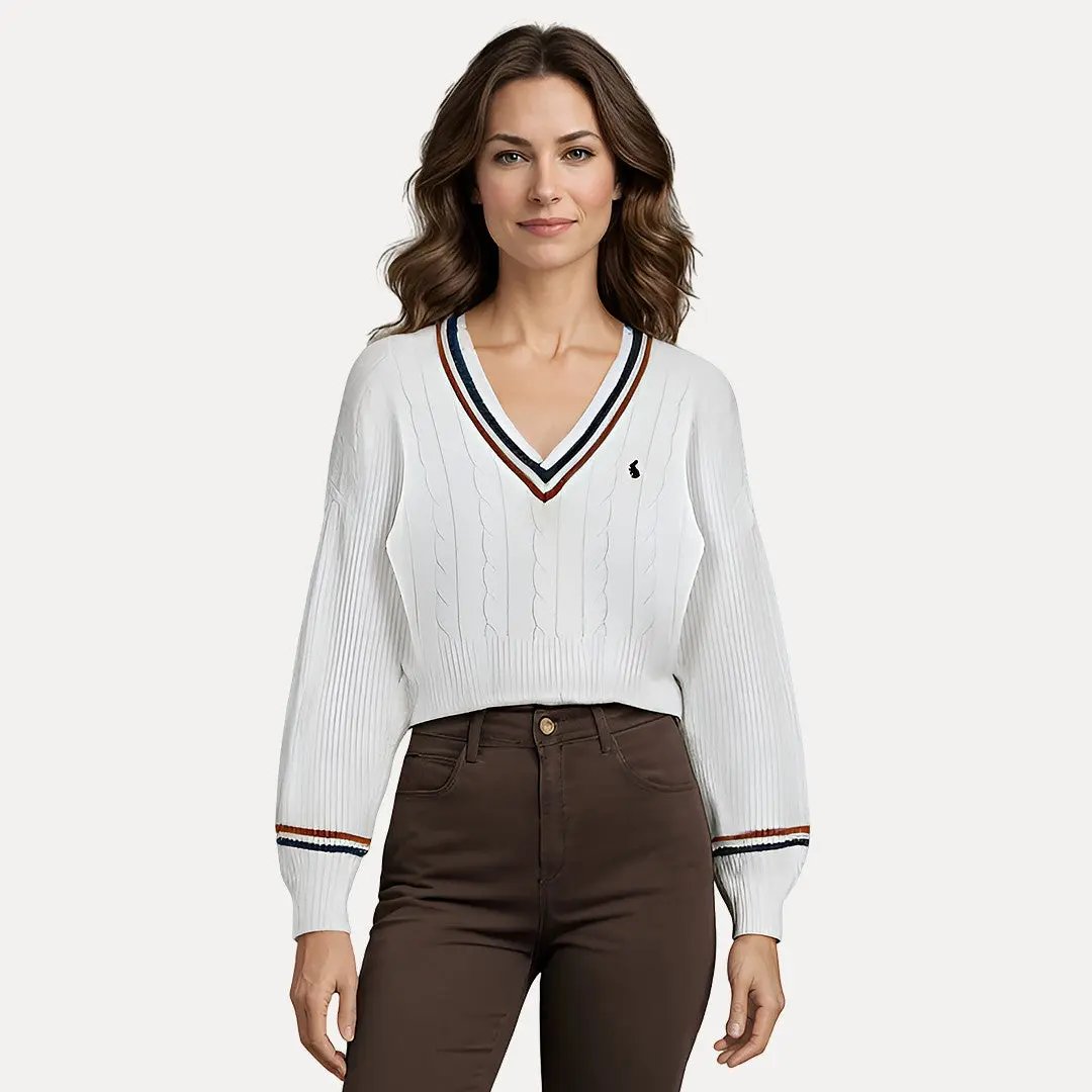 Alessandra Striped Trim Sweater