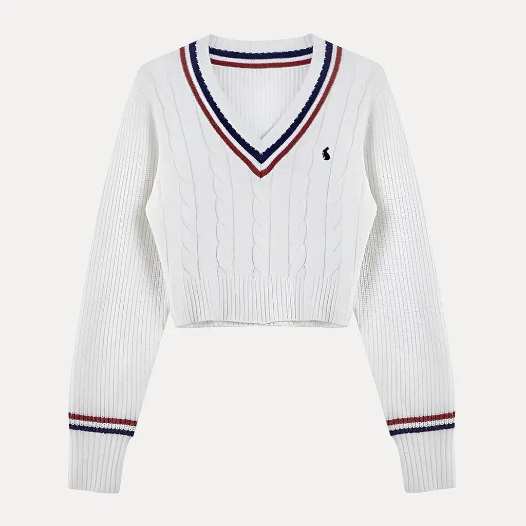 Alessandra Striped Trim Sweater