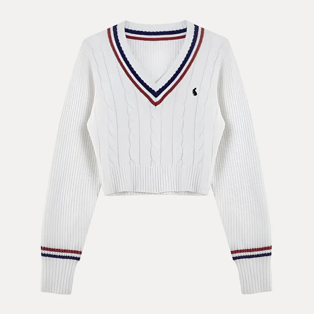 Alessandra Striped Trim Sweater