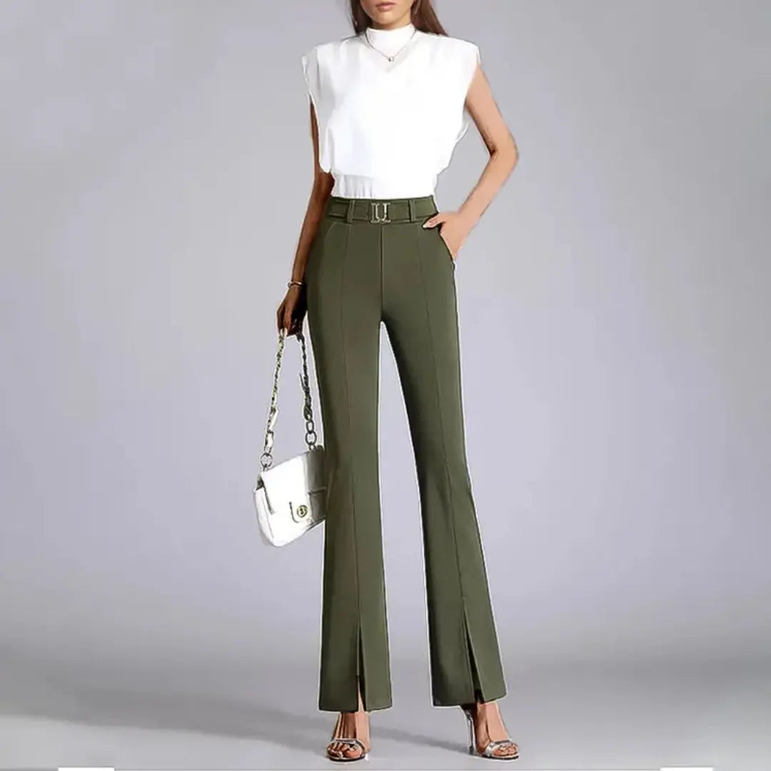 Artisio Celeste Women's High-Waist Flared Pants