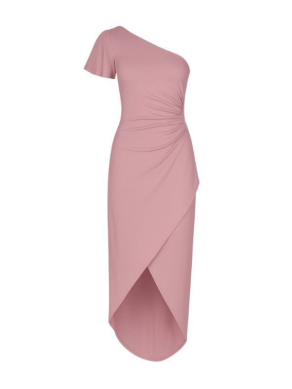 Alice - Ruffle Trim One Shoulder Dress