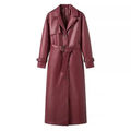 Adeline Leather Belted Coat